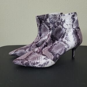 Charles By Charles David Womens AMSTEL Purple White Snake Print Booties Size 8 M